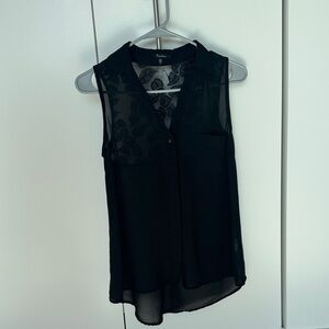 Monteau Black Sheer Sleeveless Blouse